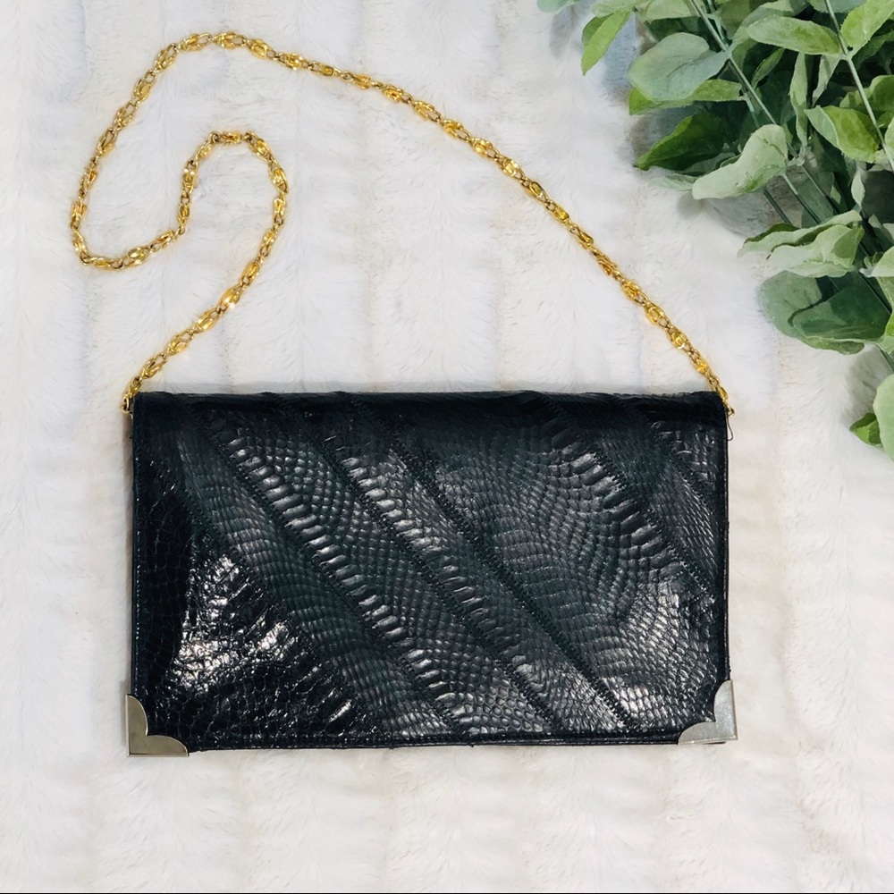 Large Croco Print Clutch